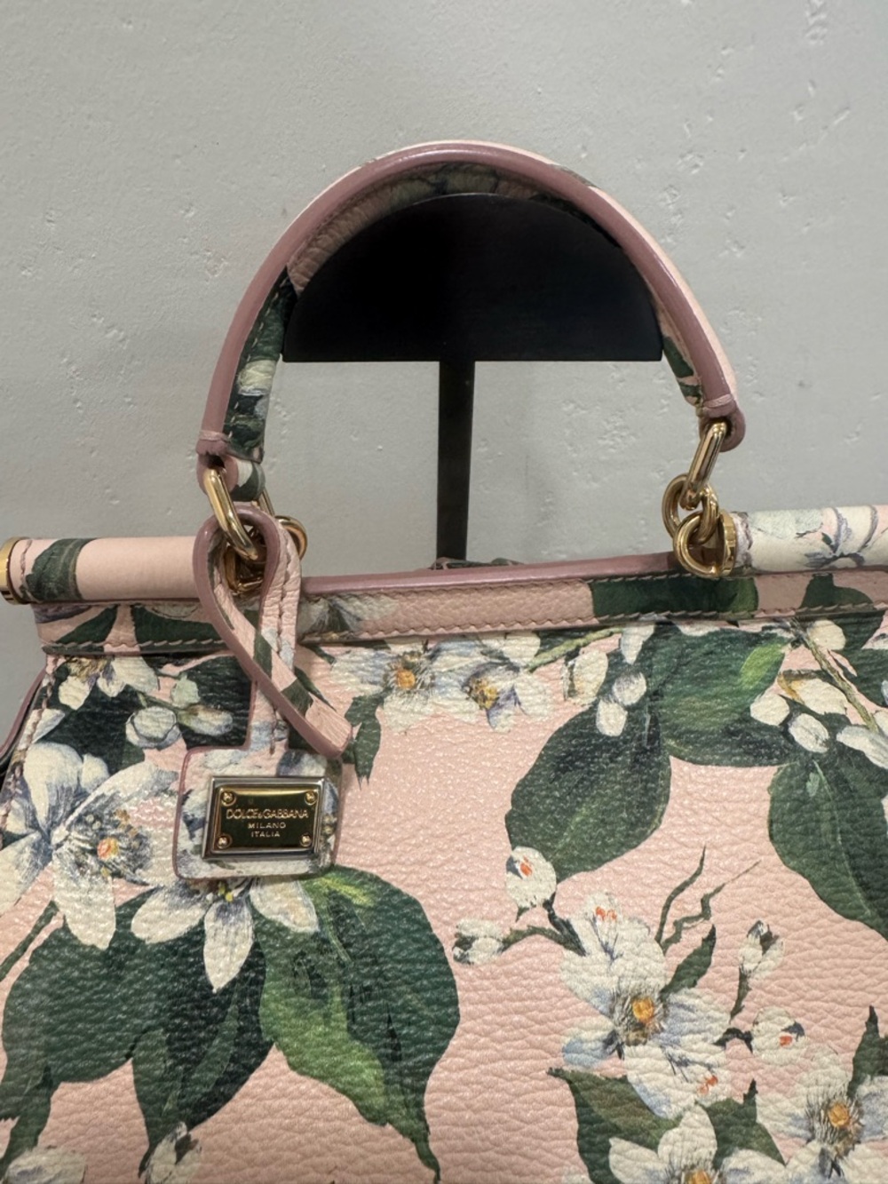 Dolce & Gabbana Floral Sicily Leather Backpack in Pale Pink - Picture 3 of 9